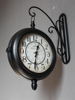 复古铁艺钟静音欧式双面钟美式乡村田园客厅挂钟工艺时钟两面挂表