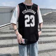 2022夏季假两件男生篮球短袖T恤宽松ins韩版潮牌23号潮流球衣
