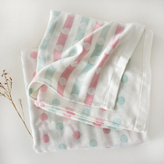 婴儿盖毯竹纤维纱布巾襁褓，新生儿浴巾春夏季方形柔软包巾空调房