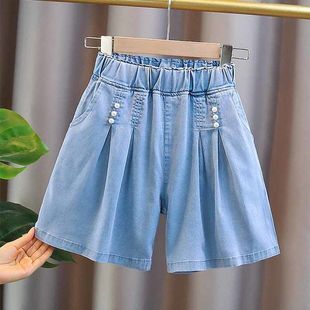 女童短裤夏季薄款2023韩系牛仔，短裤中大童，时髦洋气夏款裤裙潮