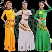 傣族舞蹈演出服孔雀舞蹈，服成人女傣族，鱼尾裙子少数民族舞蹈表演服