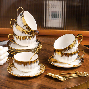 咖啡杯轻奢欧式高档精致杯碟，套装陶瓷茶杯，杯子咖啡具茶具女高颜值