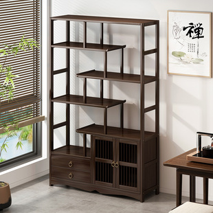 博古架实木中式茶柜置物架茶叶架，展示柜现代简约摆件装饰品博物架