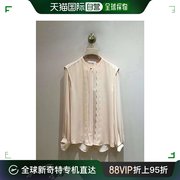 99新未使用香港直邮CHLOEChloe  裸粉色雪纺花边衬衫  C21WHT