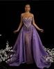 dress欧美时尚紫色抹胸气质女王长裙年会晚宴主持写真晚礼服