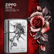 zippo打火机塑封玫瑰礼盒套装，之宝正版送男友礼物