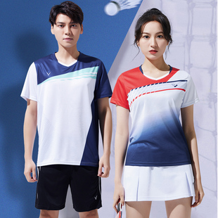 2023羽毛球服套装速干女网球乒乓球衣男款夏季短袖运动服定制