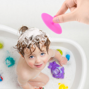 婴儿洗头刷硅胶去头垢，宝宝洗澡海绵新生儿，搓澡神器沐浴棉洗澡用品