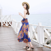 泰国民族a型半身裙抹胸波西米亚显瘦长裙夏季海边度假沙滩连衣裙