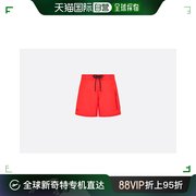 Dior迪奥SS23短裤珊瑚红色徽标宽松抽绳松紧夏季透气