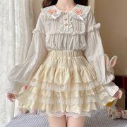 日系少女甜妹蕾丝花边，蛋糕裙蓬蓬裙小个子，可爱短裙半身裙子秋冬季