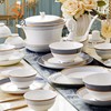 2022唐山骨瓷餐具套装碗盘欧式10人家用碟碗套装西式陶瓷餐具套装