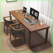纯实木加厚双人写字桌电脑桌，家用简易办公桌卧室书桌学生学习桌子