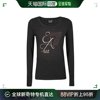 香港直邮EMPORIO ARMANI 女士深灰色印花棉质长袖T恤 6HTT24-TJ12