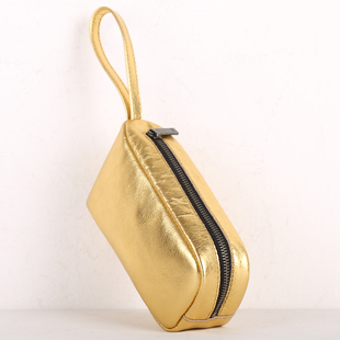 原创设计金色牛皮手拿包 真皮手拎包手机收纳包 钱包 男女款包袋