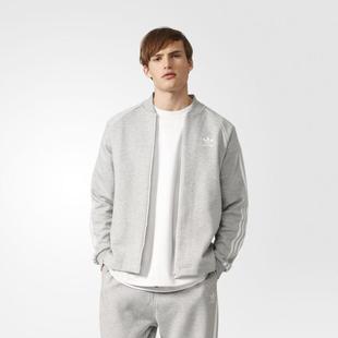 Adidas/阿迪达斯棒球衫男浅灰色休闲夹克外套1美国直邮BK7219