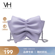 vh女包蝴蝶结软包可爱少女，心软萌包个性，紫色包包斜挎包小众单肩包