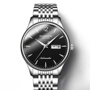 士机械双日历手表商务夜光，手表冠琴钢带，瑞士手錶品牌防水男