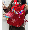 红色大容量书包女大学生初中女生双肩，包设计(包设计)感小众不撞款秋冬背包