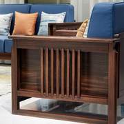 乌金木科技布沙发(布，沙发)新中式实木布艺沙发，极简客厅家具小户型原木沙发