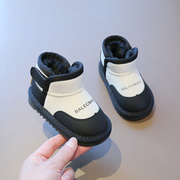 男童大棉鞋冬季2023儿童保暖冬鞋小童女孩宝宝加绒加厚雪地靴