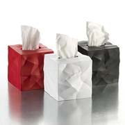 丹麦essey创意时尚装饰方形褶皱纸巾盒面纸抽纸盒无底部TPE进口