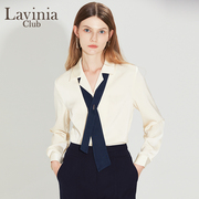 lavinia可拆领带衬衫女设计感小众，23秋季职场通勤百搭ol雪纺上衣