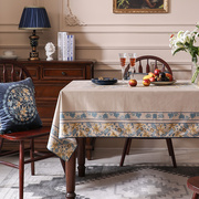 桌布布艺高档餐桌布长方形美式轻奢新中式茶几台布防水防油