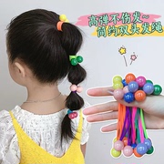 儿童糖果色发圈高弹力(高弹力，)耐用女童，皮套发绳2023可爱双头绳橡皮筋