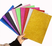 金粉纸海绵纸带背胶a4彩色，厚金粉海绵纸手工，diy材料闪光纸金葱纸