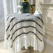法式立体刺绣蕾丝桌布餐桌布，高级感台布，茶几用桌布圆桌长方