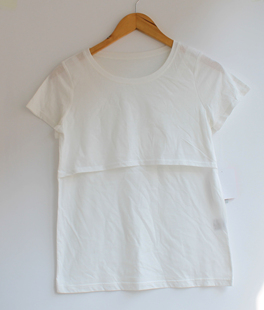 特微瑕 出口日本基本款黑白色孕妇T恤　产后家居哺乳短袖哺乳T恤