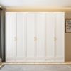 现代轻奢衣柜卧室家用小户型实木质简约柜子，四门白色奶油风衣橱