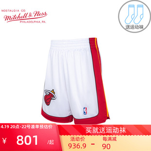Mitchell Ness复古篮球裤AU球员版NBA热火队05季MN运动裤子男短裤
