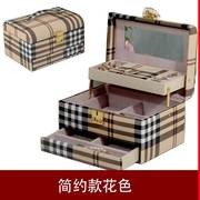 l带锁首饰盒公主l欧式韩国木质收纳盒手饰盒化妆珠宝盒礼物