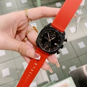  女气质手表潮流韩版表带日历大红表盘时尚方形石英国产腕表