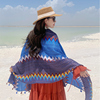 茶卡盐湖民族风披肩夏季沙漠，旅游拍照青海大西北旅行穿搭海边丝巾