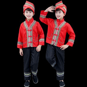 儿童彝族服装演出服男童民族，风少数民族苗族土家族，壮族舞蹈服套装