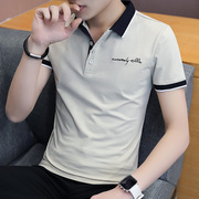 夏季短袖t恤男士韩版潮流男装，polo衫翻领，冰丝半袖上衣服衬衫