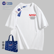 NASA 联名2024百搭字母印花运动时尚百搭纯棉情侣同款T恤DW