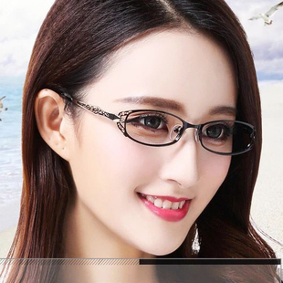 时尚镂空女款配近视眼镜成品防辐射变色护目镜平光防蓝光眼镜架