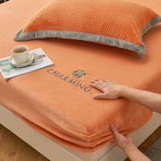 冬季加绒牛奶绒床笠单件珊瑚绒床垫套保护罩防滑床单2023床罩