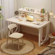 电脑桌台式家用女生卧室书桌学生学习写字桌简约白色奶油风办公桌