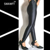 SMAWFT氨纶打底裤女外穿薄款进口弹力紧身光泽高腰踩脚健美裤