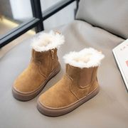 女童雪地靴2023年冬季儿童大棉靴加绒宝宝靴子，防水加厚保暖鞋