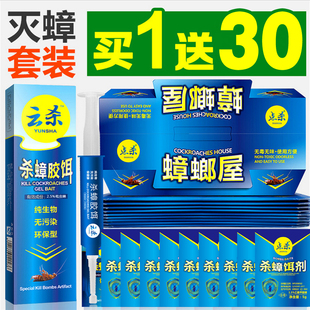 云杀蟑螂屋灭蟑螂药全窝端蟑螂，贴粉粘板杀蟑胶饵除蟑螂捕捉器家用