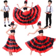 六一儿童舞蹈演出表演服装西班牙斗牛舞，大摆裙开场舞大摆裙