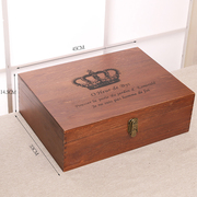 高档桌面收纳盒木盒子带锁zakka明信片文件整理箱长方形大号木证
