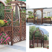 高品质加厚拱门爬藤花架，防腐木庭院格，户外葡萄架装饰门花园栅栏网