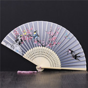 扇子折扇中国风女日式和风小扇子旗袍道具古典真丝折叠扇古风折扇